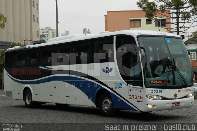 Reunidas Transportes Coletivos 27216 na cidade de Caxias do Sul, Rio Grande do Sul, Brasil, por ISAAC MATOS PREIZNER. ID da foto: 5500470.