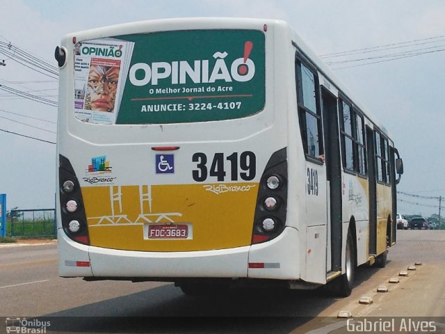 Empresa de Transporte São Judas Tadeu 3419 na cidade de Rio Branco, Acre, Brasil, por Antonio Gabriel Alves de Lima. Número da foto: #5502026.