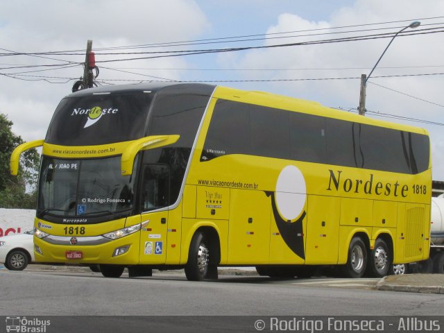 Viação Nordeste 1818 na cidade de Natal, Rio Grande do Norte, Brasil, por Rodrigo Fonseca. ID da foto: 5500750.