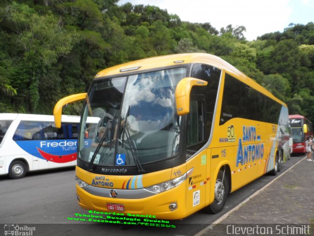 Santur - Santo Antônio Transporte Coletivo 115 na cidade de Canela, Rio Grande do Sul, Brasil, por Cleverton Schmitt. Número da foto: #5504790.