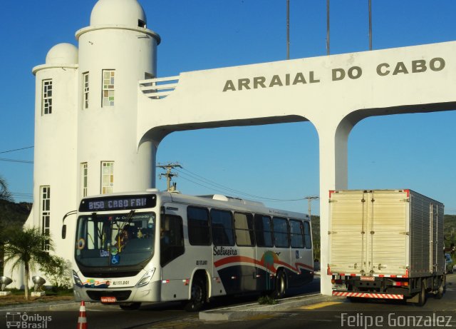 Auto Viação Salineira RJ 111.001 na cidade de Arraial do Cabo, Rio de Janeiro, Brasil, por Felipe Gonzalez. ID da foto: 5505257.