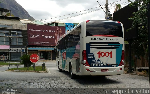 Auto Viação 1001 RJ 108.724 na cidade de Nova Friburgo, Rio de Janeiro, Brasil, por Giuseppe Carvalho. ID da foto: 5504526.