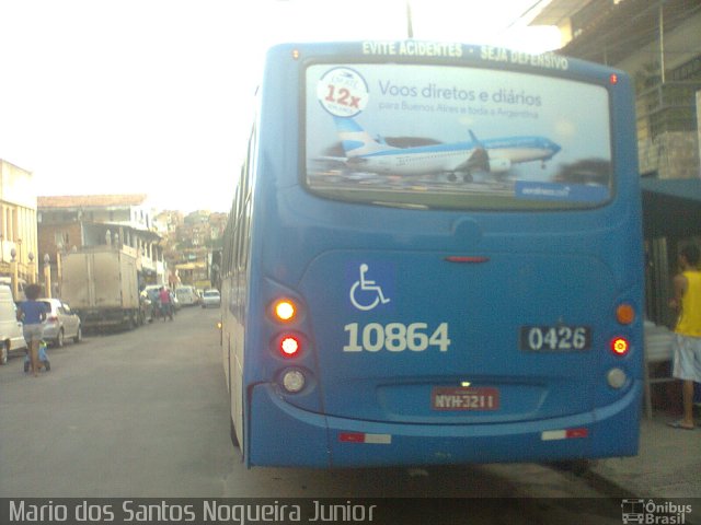 Concessionária Salvador Norte - CSN Transportes 10864 na cidade de Salvador, Bahia, Brasil, por Mario dos Santos Nogueira Junior. ID da foto: 5508828.