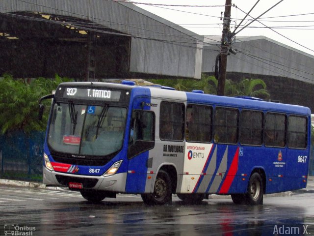 BR Mobilidade Baixada Santista 8647 na cidade de Praia Grande, São Paulo, Brasil, por Adam Xavier Rodrigues Lima. Número da foto: #5509591.