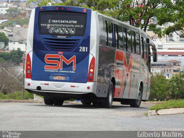 Transporte Coletivo Santa Maria 281 na cidade de Nova Serrana, Minas Gerais, Brasil, por Gilberto Martins. ID da foto: 5507366.