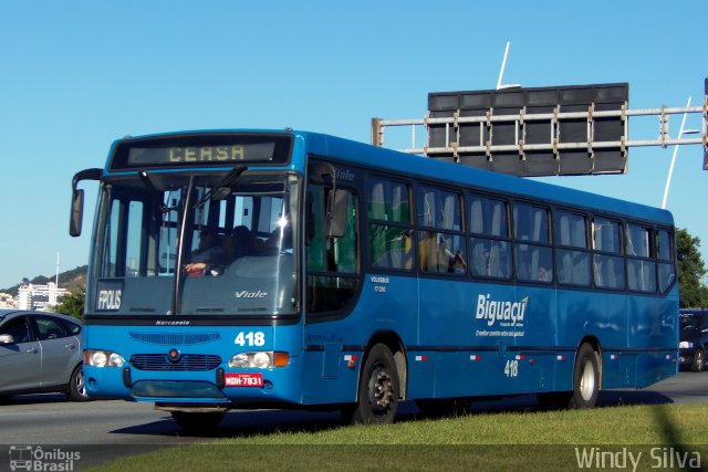 Biguaçu Transportes Coletivos Administração e Participação 418 na cidade de Florianópolis, Santa Catarina, Brasil, por Windy Silva. ID da foto: 5467183.