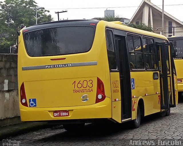 Transtusa - Transporte e Turismo Santo Antônio 1603 na cidade de Joinville, Santa Catarina, Brasil, por Andrews  Fuscolin. ID da foto: 5466854.