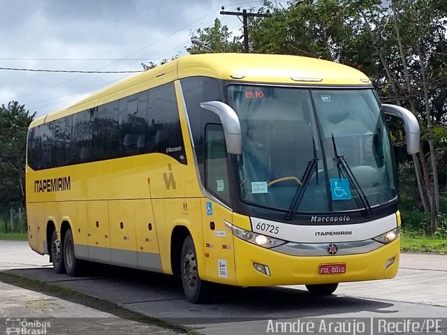 Viação Itapemirim 60725 na cidade de Recife, Pernambuco, Brasil, por André Luiz Araujo Silva. Número da foto: #5465584.