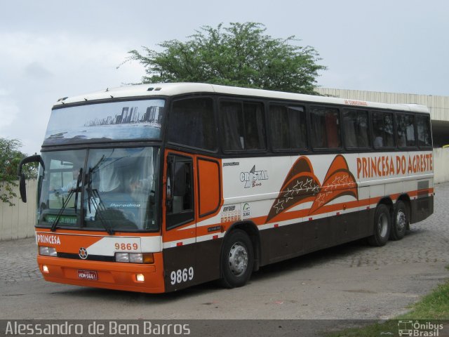 Auto Viação Princesa do Agreste 9869 na cidade de Caruaru, Pernambuco, Brasil, por Alessandro de Bem Barros. ID da foto: 5512199.