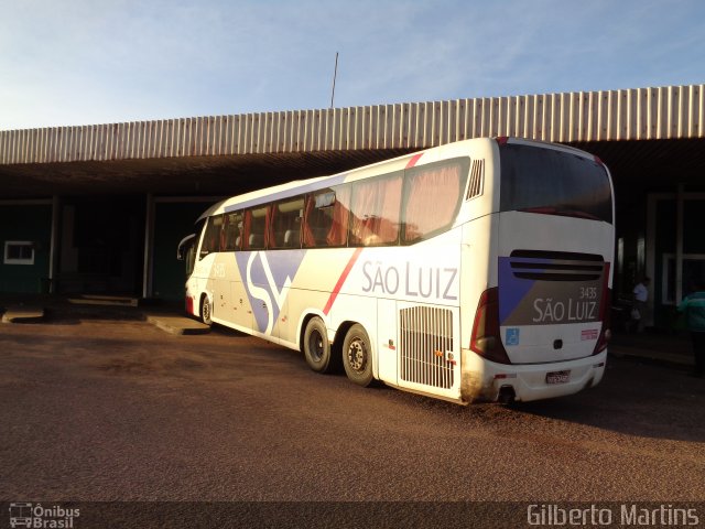 Viação São Luiz 3435 na cidade de Coxim, Mato Grosso do Sul, Brasil, por Gilberto Martins. ID da foto: 5512236.