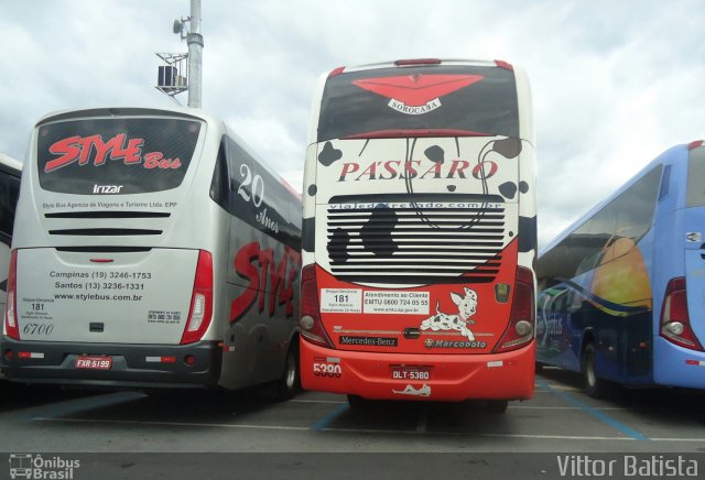 Pássaro Prata Transportadora Turística 5380 na cidade de Aparecida, São Paulo, Brasil, por Vittor Batista. Número da foto: #5514425.