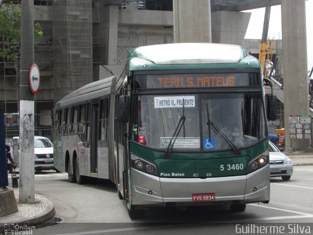 Via Sul Transportes Urbanos 5 3460 na cidade de São Paulo, São Paulo, Brasil, por Guilherme Silva. ID da foto: 5519091.