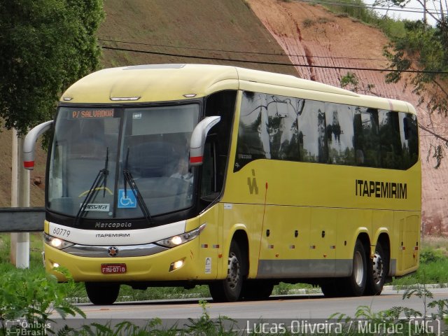 Viação Itapemirim 60779 na cidade de Muriaé, Minas Gerais, Brasil, por Lucas Oliveira. ID da foto: 5517981.