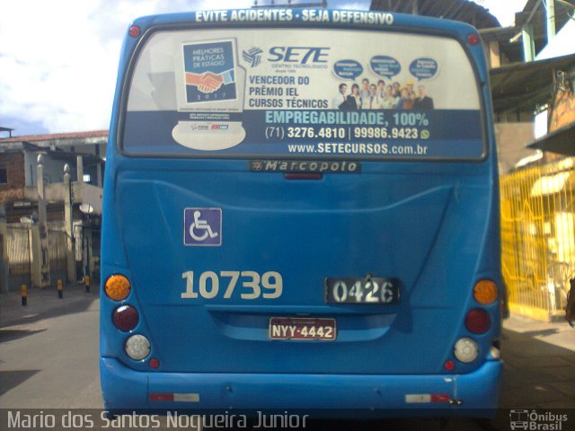 Concessionária Salvador Norte - CSN Transportes 10739 na cidade de Salvador, Bahia, Brasil, por Mario dos Santos Nogueira Junior. Número da foto: #5518192.