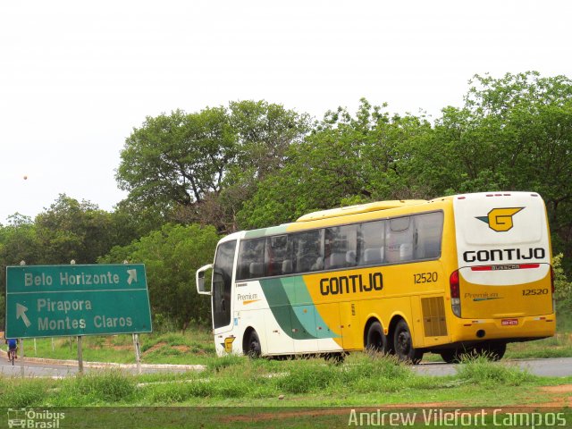 Empresa Gontijo de Transportes 12520 na cidade de Pirapora, Minas Gerais, Brasil, por Andrew Campos. ID da foto: 5526019.