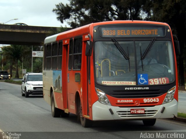 Santa Fé Transportes 95043 na cidade de Belo Horizonte, Minas Gerais, Brasil, por Adão Raimundo Marcelino. ID da foto: 5528492.