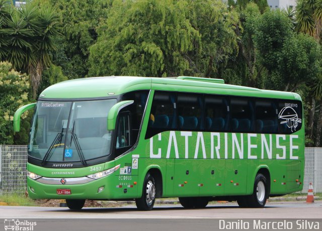 Auto Viação Catarinense 3457 na cidade de Curitiba, Paraná, Brasil, por Danilo Marcelo Silva. ID da foto: 5528784.