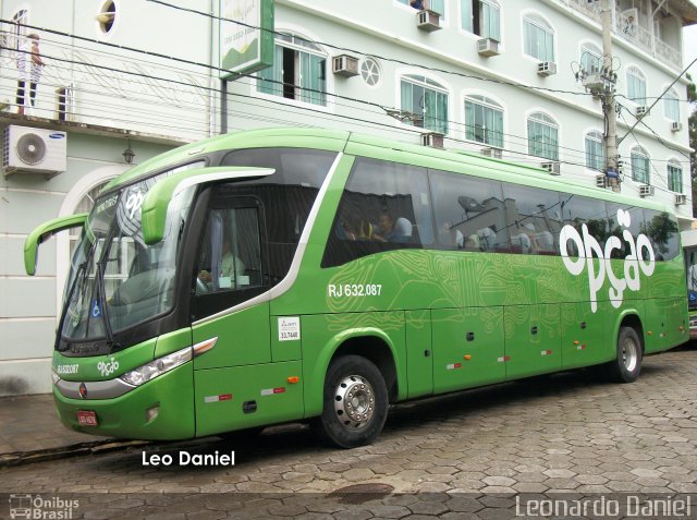 Opção Fretamento e Turismo RJ 632.087 na cidade de São Lourenço, Minas Gerais, Brasil, por Leonardo Daniel. ID da foto: 5527674.