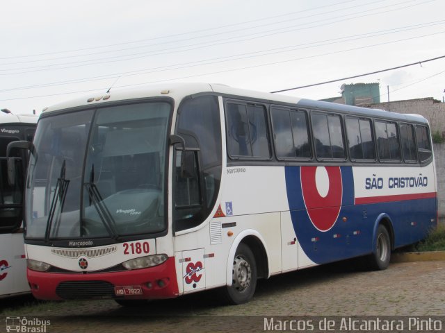 Viação São Cristóvão 2180 na cidade de Lavras, Minas Gerais, Brasil, por Marcos de Alcantara Pinto. ID da foto: 5526307.