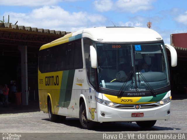 Empresa Gontijo de Transportes 7075 na cidade de Vitória da Conquista, Bahia, Brasil, por Rava Ogawa. ID da foto: 5529813.