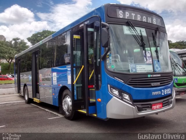 Transcooper > Norte Buss 2 6153 na cidade de São Paulo, São Paulo, Brasil, por Gustavo Oliveira. ID da foto: 5531498.