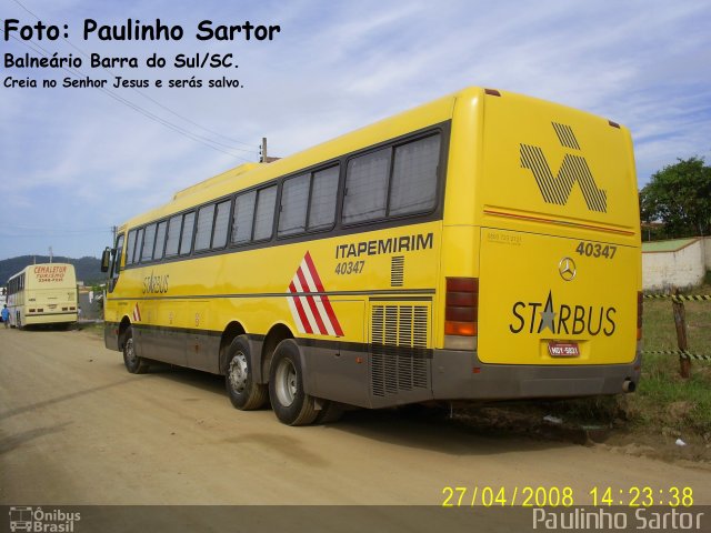 Viação Itapemirim 40347 na cidade de Camboriú, Santa Catarina, Brasil, por Paulinho Sartor. Número da foto: #5534084.