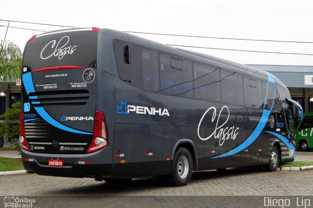 Empresa de Ônibus Nossa Senhora da Penha 53031 na cidade de Balneário Camboriú, Santa Catarina, Brasil, por Diego Lip. ID da foto: 5534055.