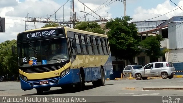 Trancid - Transporte Cidade de Divinópolis 104 na cidade de Divinópolis, Minas Gerais, Brasil, por Marcos Paulo de Souza Alves. ID da foto: 5534462.