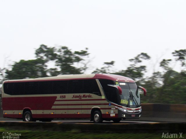 Santa Maria Fretamento e Turismo 450 na cidade de Cubatão, São Paulo, Brasil, por Adam Xavier Rodrigues Lima. ID da foto: 5532398.