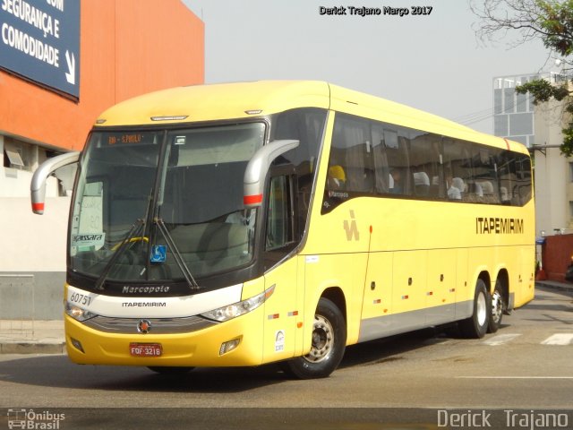 Viação Itapemirim 60751 na cidade de Rio de Janeiro, Rio de Janeiro, Brasil, por Derick  Trajano. Número da foto: #5469350.