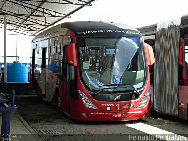 Itajaí Transportes Coletivos 2996 na cidade de Curitiba, Paraná, Brasil, por Reinaldo Penha. ID da foto: 5535817.