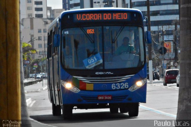 Viação Atalaia Transportes 6326 na cidade de Aracaju, Sergipe, Brasil, por Paulo Lucas. ID da foto: 5536333.