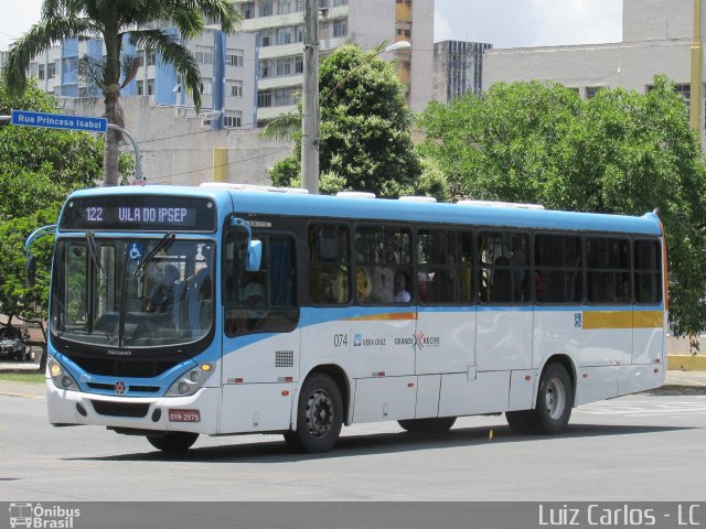 Expresso Vera Cruz 074 na cidade de Recife, Pernambuco, Brasil, por Luiz Carlos de Santana. ID da foto: 5536465.