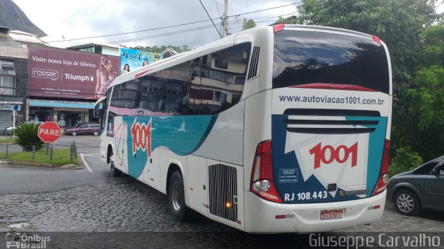 Auto Viação 1001 RJ 108.443 na cidade de Nova Friburgo, Rio de Janeiro, Brasil, por Giuseppe Carvalho. ID da foto: 5534954.