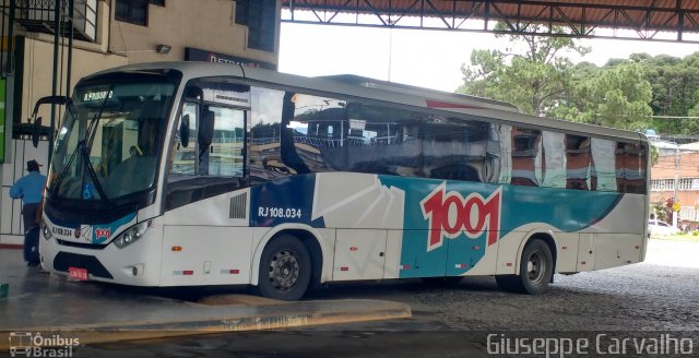 Auto Viação 1001 RJ 108.034 na cidade de Nova Friburgo, Rio de Janeiro, Brasil, por Giuseppe Carvalho. ID da foto: 5536276.