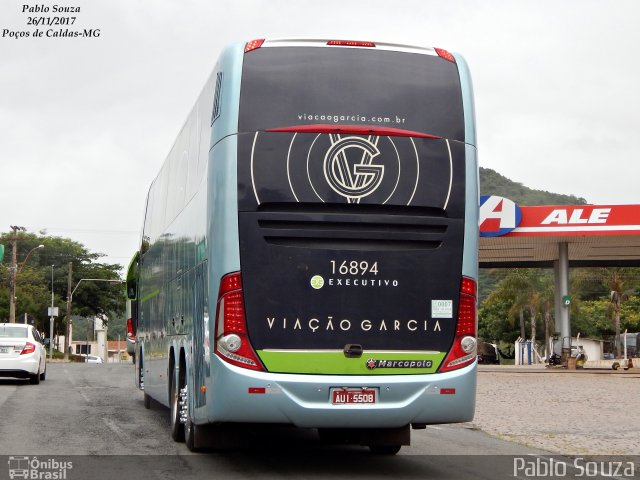 Viação Garcia 16894 na cidade de Poços de Caldas, Minas Gerais, Brasil, por Pablo Souza. ID da foto: 5536117.