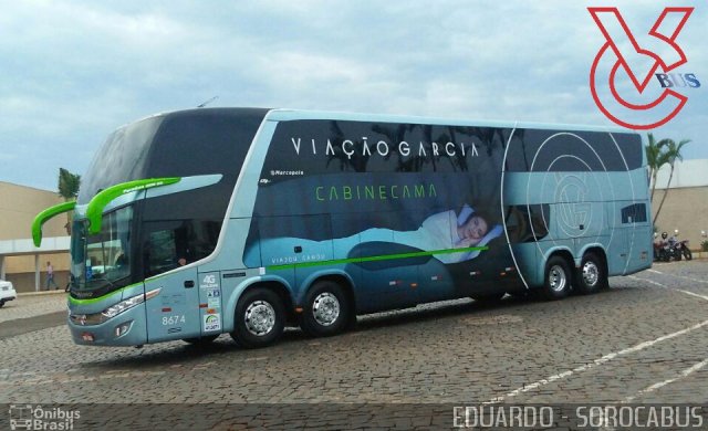 Viação Garcia 8674 na cidade de Londrina, Paraná, Brasil, por EDUARDO - SOROCABUS. ID da foto: 5536733.