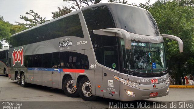 Auto Viação 1001 RJ 108.650 na cidade de São Paulo, São Paulo, Brasil, por Matheus Mota Rosa da Silva. ID da foto: 5472035.