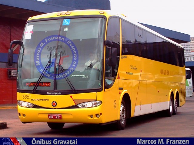 Viação Itapemirim 5851 na cidade de Porto Alegre, Rio Grande do Sul, Brasil, por Marcos Martins. ID da foto: 5470367.