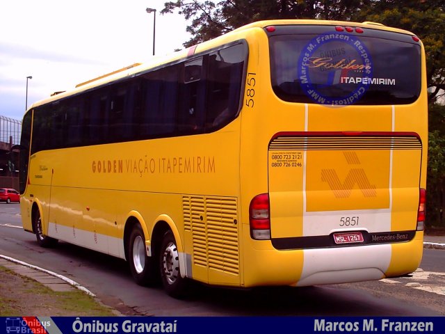 Viação Itapemirim 5851 na cidade de Porto Alegre, Rio Grande do Sul, Brasil, por Marcos Martins. ID da foto: 5470357.