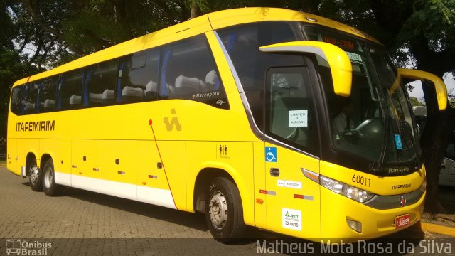 Viação Itapemirim 60011 na cidade de São Paulo, São Paulo, Brasil, por Matheus Mota Rosa da Silva. ID da foto: 5472074.