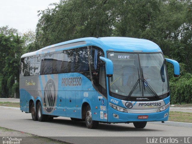 Auto Viação Progresso 6136 na cidade de Recife, Pernambuco, Brasil, por Luiz Carlos de Santana. Número da foto: #5470688.