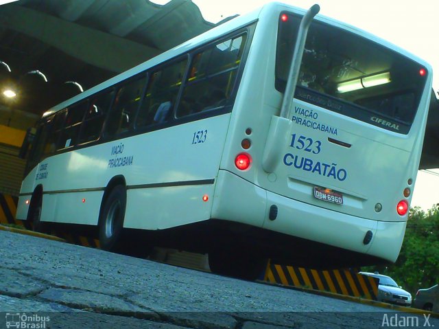 Viação Piracicabana Cubatão 1523 na cidade de Cubatão, São Paulo, Brasil, por Adam Xavier Rodrigues Lima. ID da foto: 5473343.