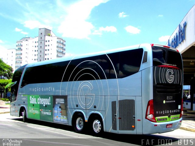 Viação Garcia 8531 na cidade de Sorocaba, São Paulo, Brasil, por Flavio Alberto Fernandes. ID da foto: 5473976.