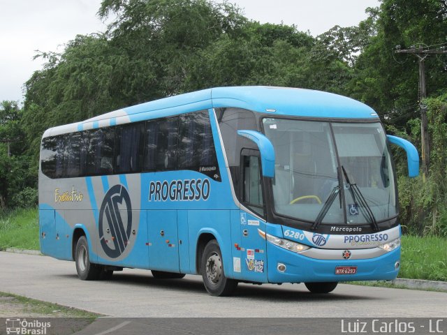 Auto Viação Progresso 6280 na cidade de Recife, Pernambuco, Brasil, por Luiz Carlos de Santana. ID da foto: 5479180.