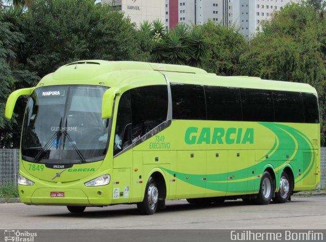 Viação Garcia 7849 na cidade de Curitiba, Paraná, Brasil, por Guilherme Bomfim. ID da foto: 5481434.