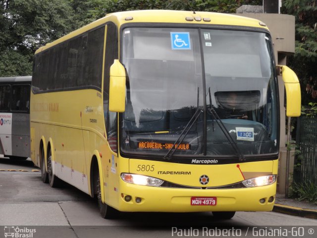 Viação Itapemirim 5805 na cidade de São Paulo, São Paulo, Brasil, por Paulo Roberto de Morais Amorim. ID da foto: 5481886.