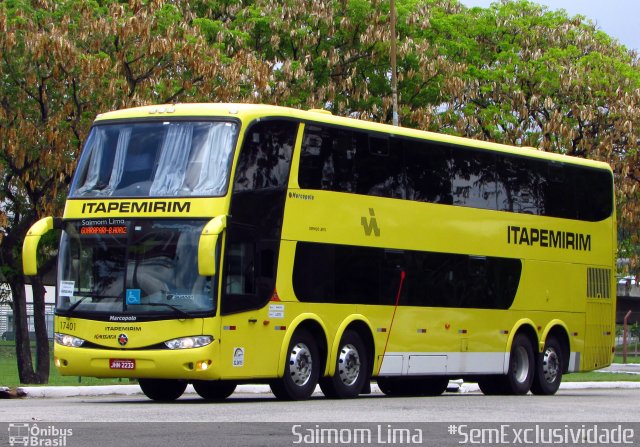 Viação Itapemirim 17401 na cidade de Vitória, Espírito Santo, Brasil, por Saimom  Lima. ID da foto: 5482120.