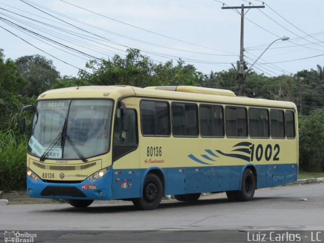 Expresso 1002 80136 na cidade de Recife, Pernambuco, Brasil, por Luiz Carlos de Santana. ID da foto: 5481713.