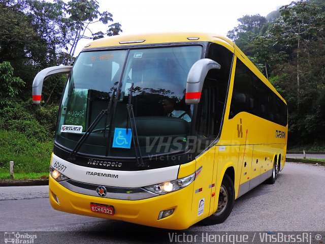 Viação Itapemirim 60697 na cidade de Petrópolis, Rio de Janeiro, Brasil, por Victor Henrique. Número da foto: #5480067.